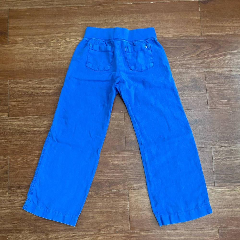 Lilly Pulitzer 100% Linen Wide-Leg Pant. Sz S. Wide Elastic Waist, Back pockets